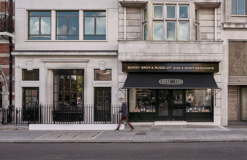 The Pall Mall entrance to Berry Bros? state-of-the-art retail space - Ph: Berry Bros & Rudd
