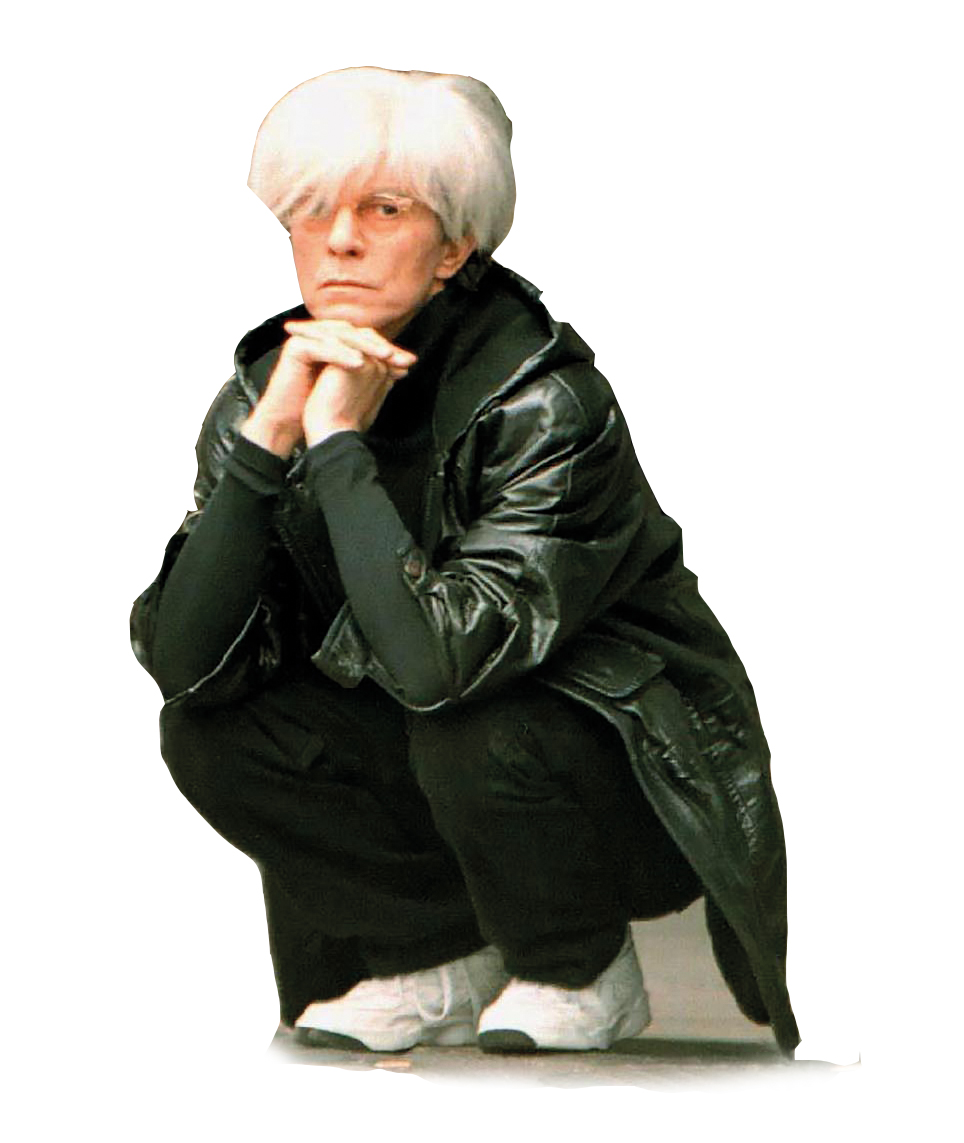 David Bowie as Andy Warhol on the set of film Basquiat in 1995. Ph: Rex/Shutterstock