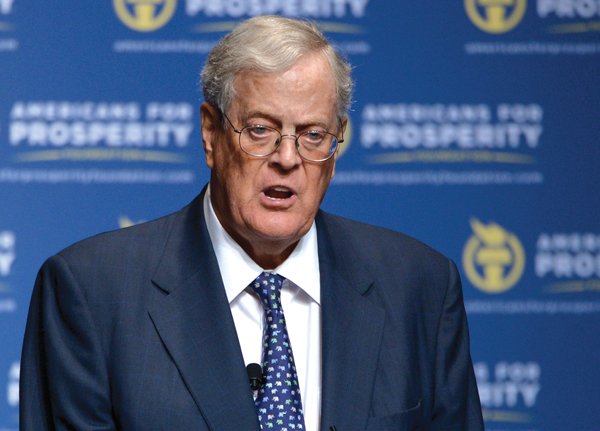 Koch Industries’s website came under attack from hactivists when David Koch (pictured) put his financial and political weight behind union cutbacks in the US state