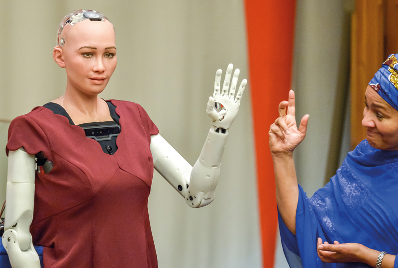 The human capabilities of the social humanoid robot Sophia were overhyped but it helped normalise robotics and accelerated development - Ph: Press Association