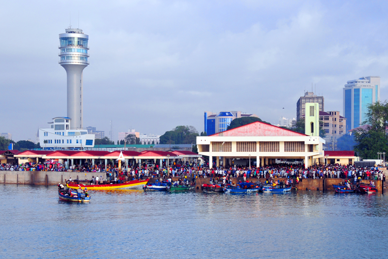 Kivukoni Fish Market and Harbor Tower, Dar Es Salaam, Tanzania